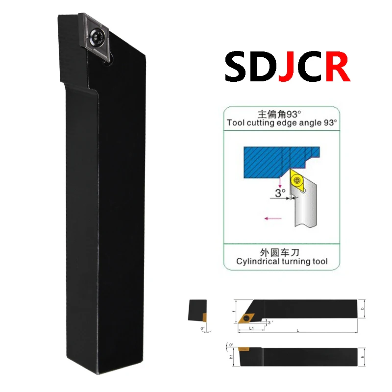 Lihaoping Sdacr Sdfcr Sdjcr Sdncn Sdqcr 1010 1212 1616 Externe Draaigereedschap Cnc Metaal Draaibank Snijmachine Dcmt Inzetstukken