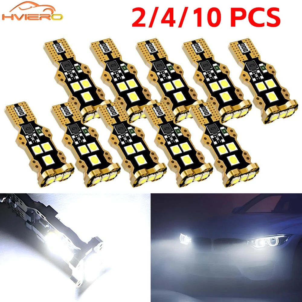 

2/4/10PCS Auto Warning Lamps 12V White T15 3030 W16W LED Bulbs 9SMD 6500K Canbus 921 912 Car Reverse Lighting Error Free Backup