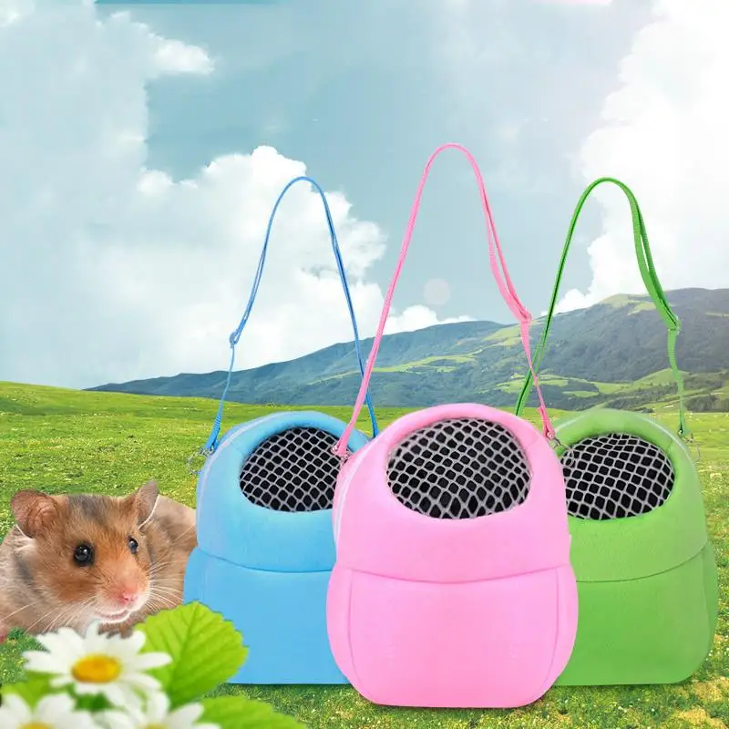 Small Pet Backpack Outing Portable Squirrel Chinchilla Dutch Pig Cotton Nest Mesh Breathable Hamster Shoulder Bag Cat Carrier