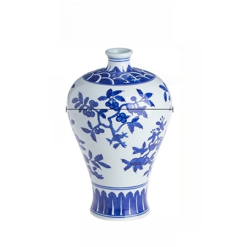 

Jingdezhen, blue and white porcelain hand-painted, Bogu frame, ceramic vase, living oom flower arrangement, Chinese home