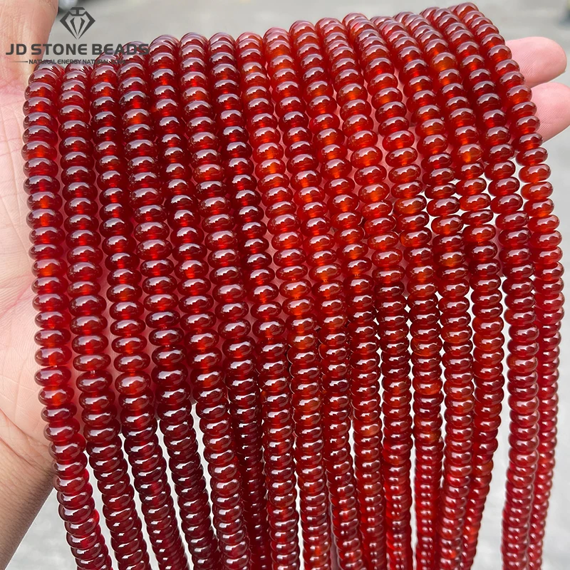 

8x5 мм натуральный камень темно-красный агат бусины в форме счетов свободные бусины-разделители для изготовления ювелирных изделий Diy ожерелье браслет аксессуар