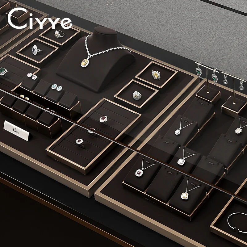 

Ciyye Premium LeatherJewelry Display Stand Props Counter Showcase Rings Earrings Necklaces Bracelets Jewelry Display Decoration