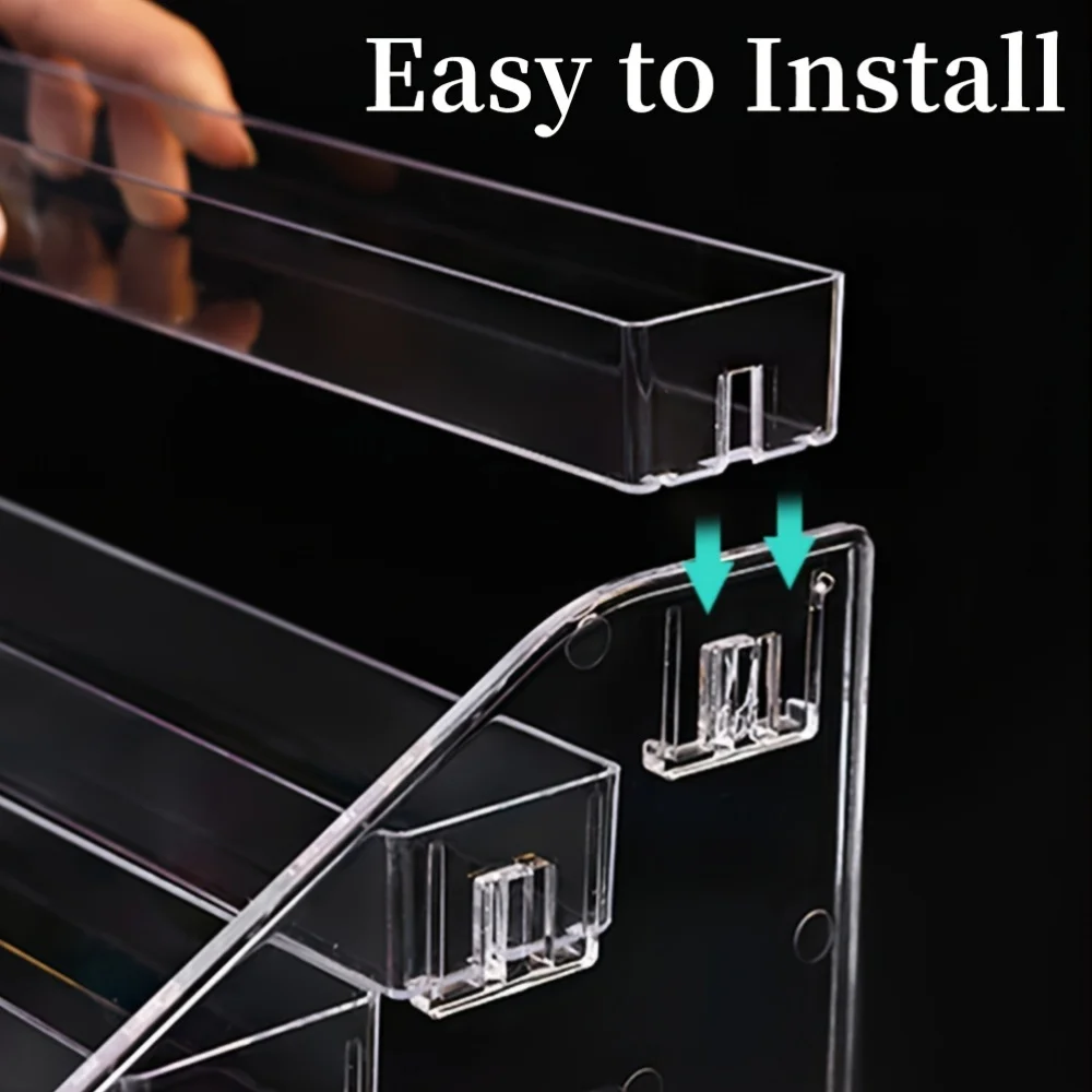 1 قطعة رف عرض ، ورق ملون لشارة سطح المكتب منتشر حول حافة السلم وضع شفاف لبطاقة الدائمة للحبوب