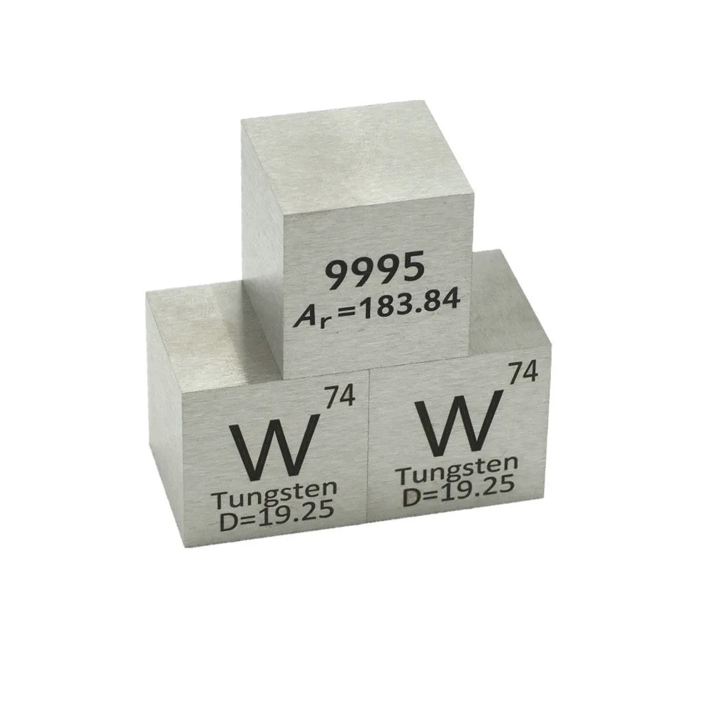 

Pure 99.95% W Tungsten Cube Block Bulk Periodic Table of Rare Earth Metal Elements for Research Lab Industrial Collection