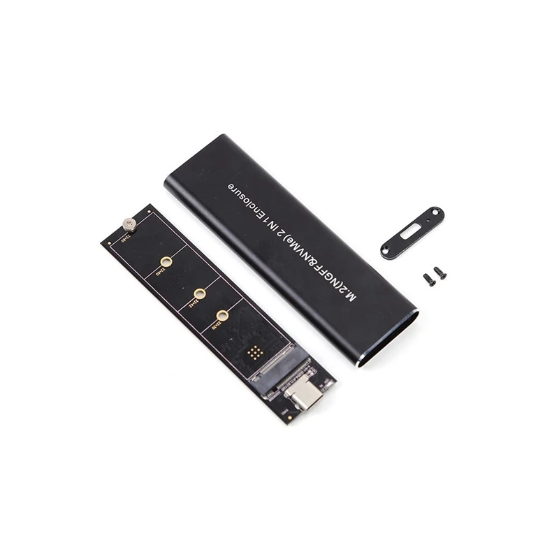 Casing M2 Nvme SATA SSD M.2 NVME NGFF SSD ke USB 3.1, casing protokol ganda tipe-a ke tipe-c untuk M.2 SSD