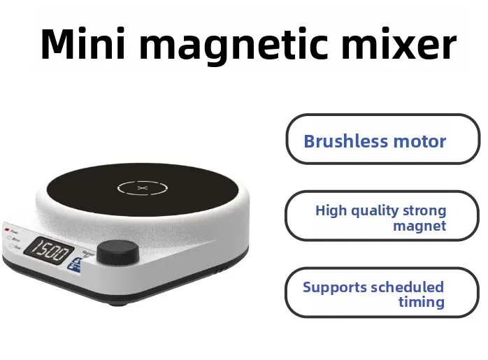 Small Magnetic Stirrer with Heating, 1-3L Digital Hot Plate Lab Mixer with Brushless Motor Timer