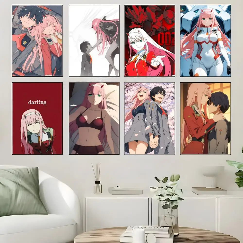 Mecha Anime D-DARLING in the FRANXX Poster  Self-adhesive Art Waterproof Paper Sticker Coffee House Bar Room Wall Decor