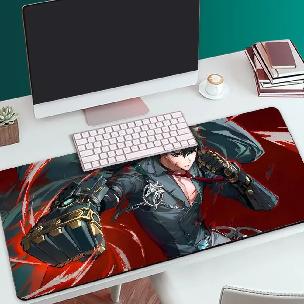 Anime Genshin Impact Wriothesley Mousepad Large Gaming Mouse Pad LockEdge Thickened Computer Keyboard Table Desk Mat