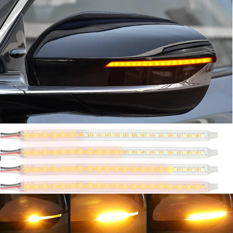 

2pcs Led strip Flowing Rear View Mirror Lights Indicator Dynamic Turn Signal Side Marker Lamp Blinker Side Mirror Flashing Light