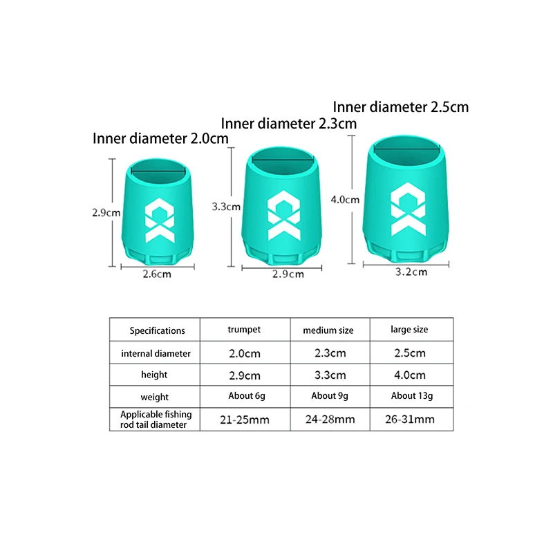 Protector inferior de caña de pescar de silicona, tapa de extremo de caña de pescar, Protector de cola, funda protectora con mango elástico, 4 Uds.
