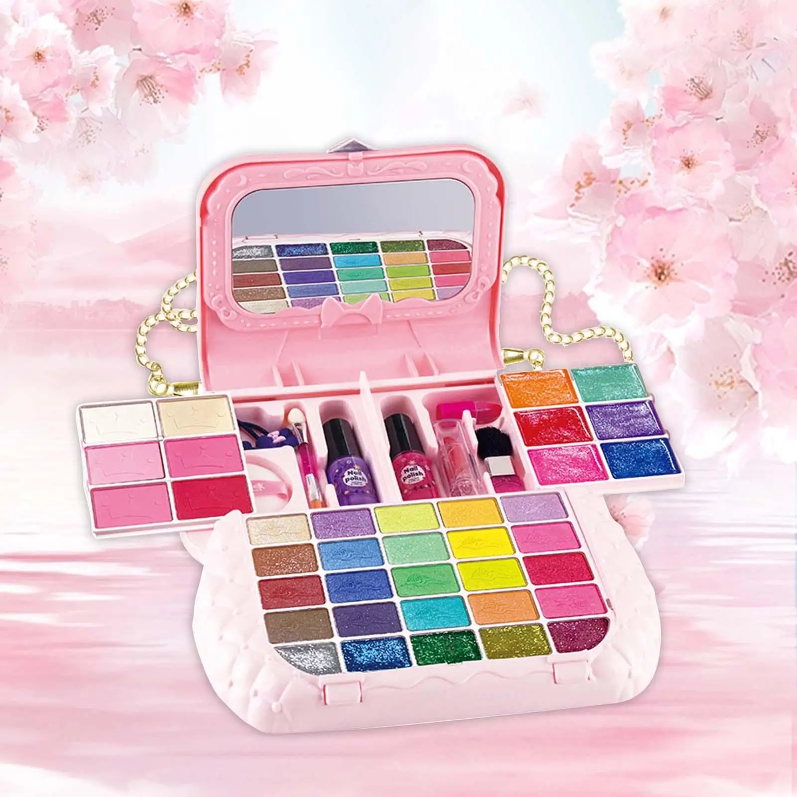 Makeup Toy Kits Pretend Play Makeup Beauty Set for Girls Toddlers Age 3 4 5+