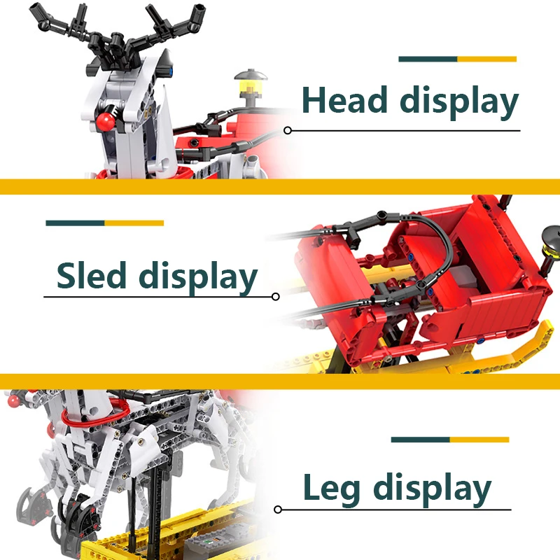 الكون ستار عيد الميلاد مزلقة الرنة بمحركات عطلة سلسلة التعليمية الجسيمات الصغيرة لعبة اللبنات للأطفال #4