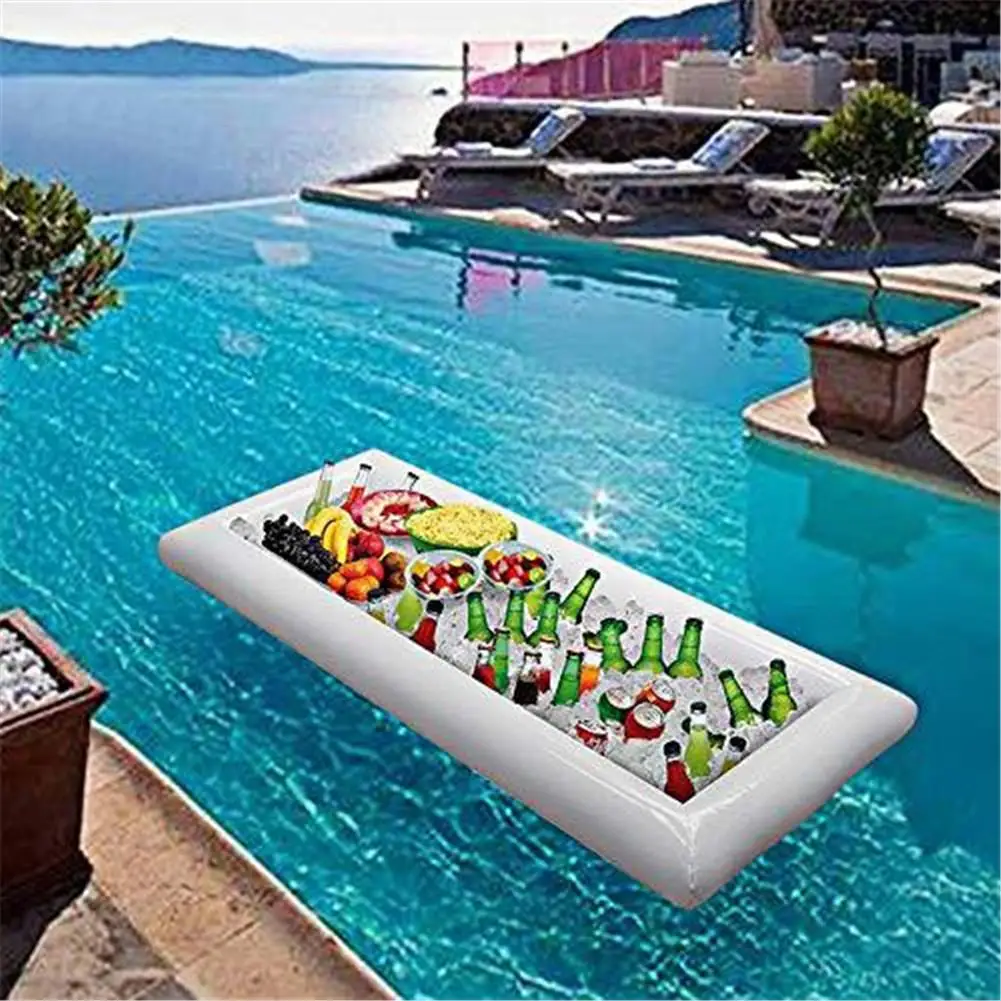 

Inflatable Serving Bar Salad Buffet Ice Cooler Picnic Drink Table Party Camping 130*50*13cm