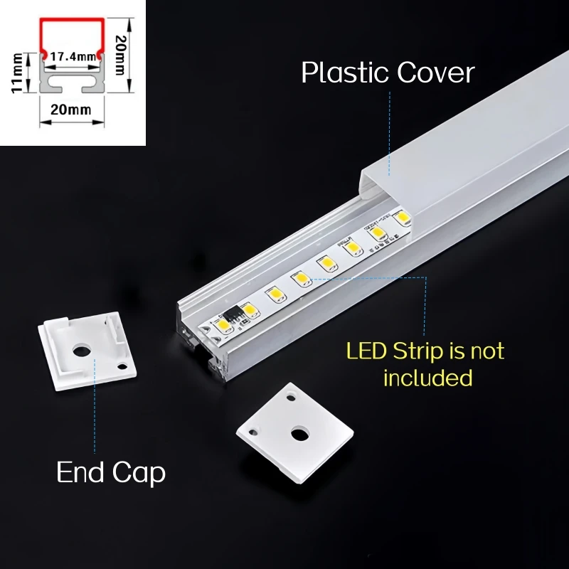 ثلاثة جوانب متوهجة LED الألومنيوم الشخصي مصباح أنبوبي سطح شنت قناة الناشر خزانة الحمام الغرور شريط المنزل ضوء