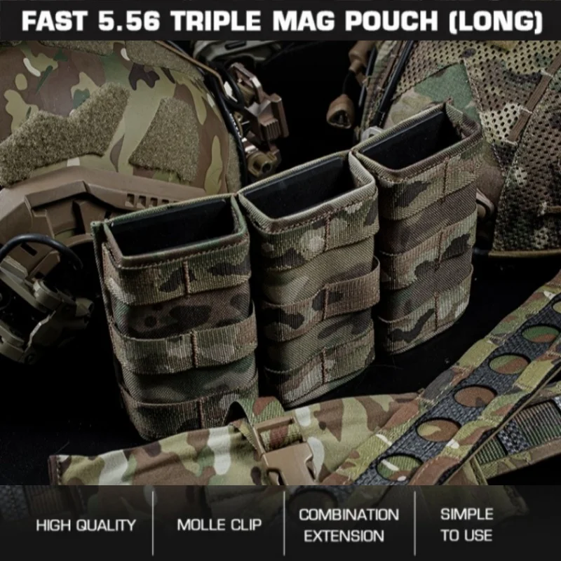 

3-Pack 5.56 Magazine Pouch Set | Heavy-Duty Quick-Release Holder | Universal Rifle Accessories