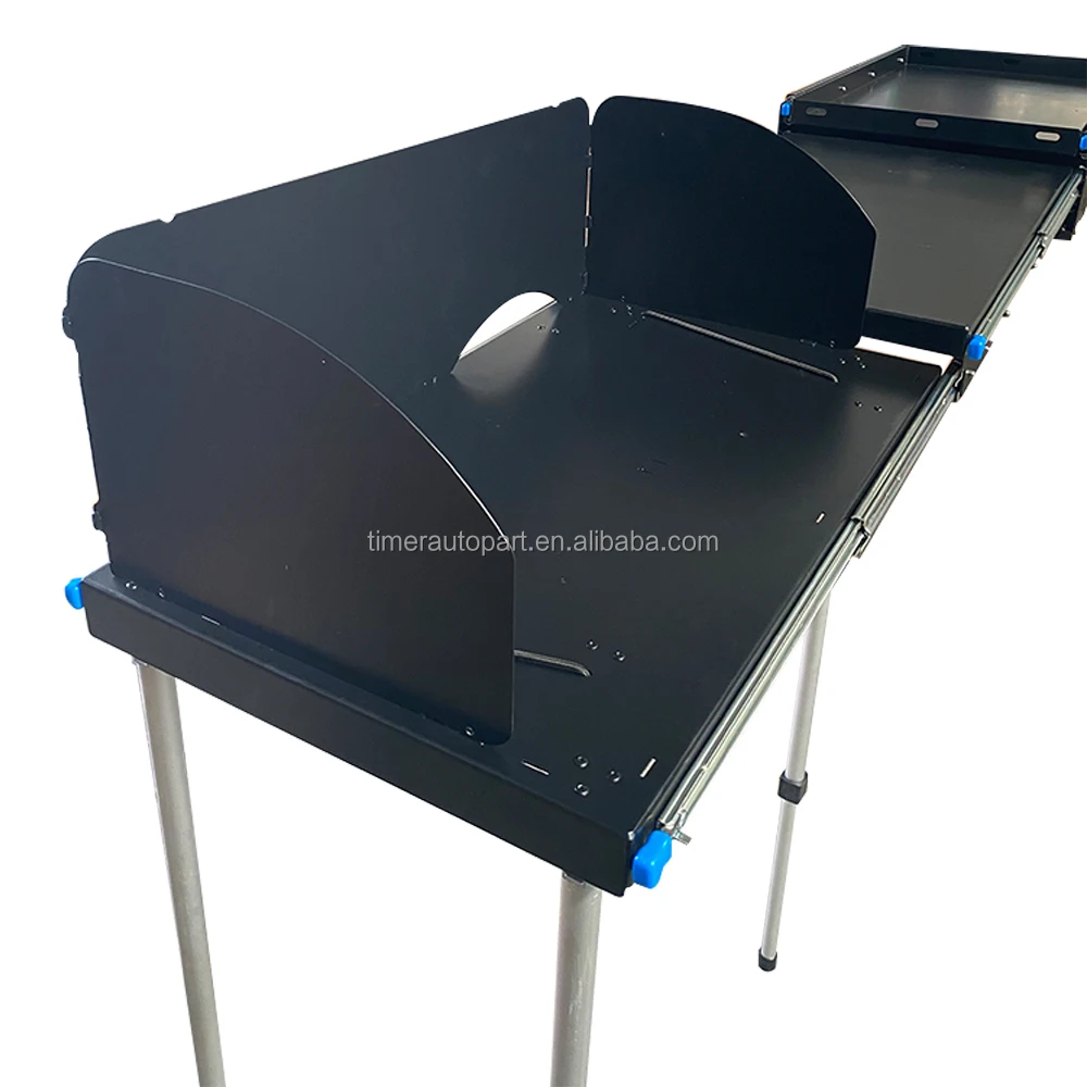 

4x4 Off-road Portable Foldable Aluminum Outdoor Kitchen Table Wind Deflector Adjustable Height Heat Resistant 900*500mm for Car