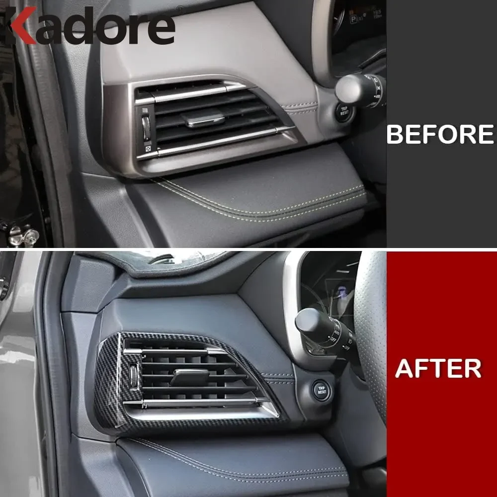 لسوبارو Outback 2020-2024 2025 ABS ألياف الكربون الجانب الأمامي منفذ الهواء غطاء فتحة التهوية إطار الكسوة اكسسوارات السيارات التصميم الداخلي