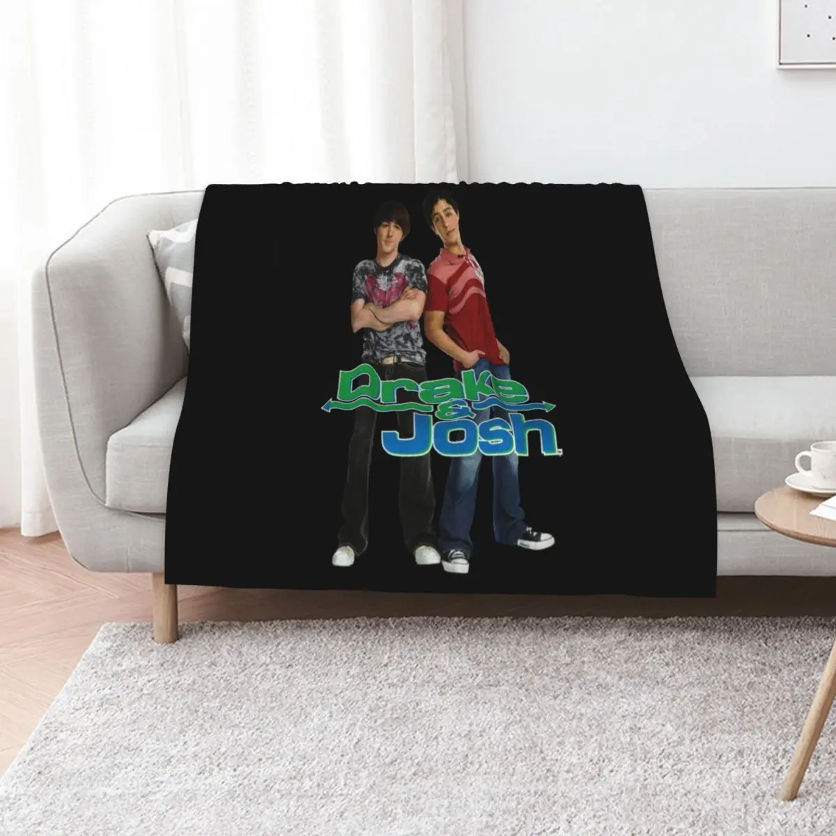 

Drake And Josh Classic Logo With Characters Pullover Hoodie Throw Blanket blankets and throws Luxury Designer Large Nap Blankets