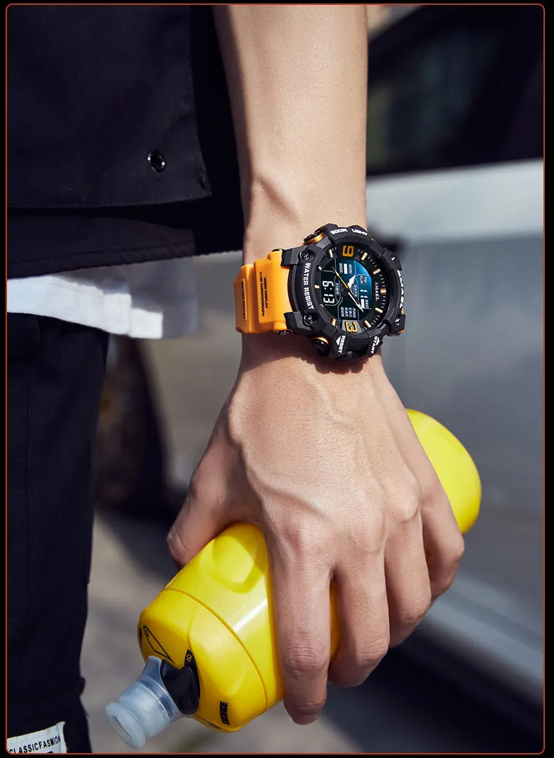 SMAEL 8049 Watch Sport LED Light Alarm Clock Dual Time Display WaterproofWeek Auto Date Wristwatches Quartz Sc09a036be1c2495cb0cb09714c9d2eebB