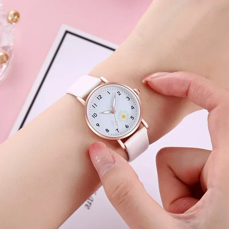 Relojes de pulsera luminosos para mujer, reloj de cuarzo con correa de cuero informal, sencillo, a la moda