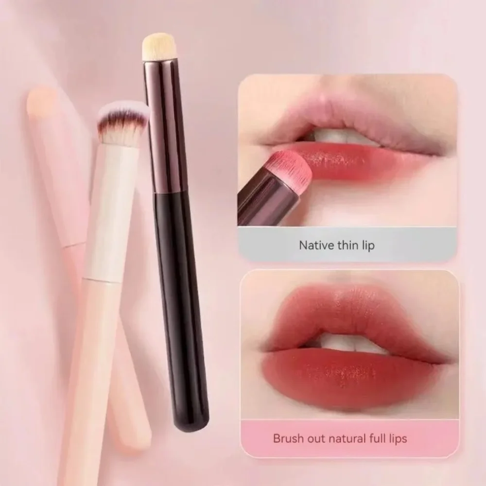 Profissional Multifuncional Lip Brush, Ponta Redonda, Blush, Fundação, Contorno, Lip Smudging, Corretivo, Ferramenta Cosmética