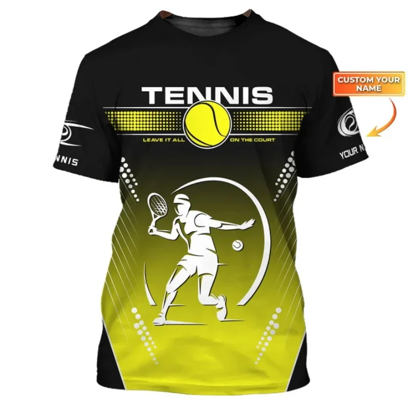 Custom Name Tennis T-Shirt For Men Women Full Print Short Sleeve Tennis Sport Tshirts New In Casual Oversized Gym T Shirt Tops