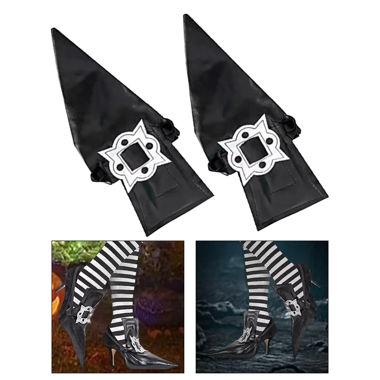 Decoración puntiaguda de cubiertas de zapatos de bruja para recuerdos de fiesta de juegos de rol de cosplay