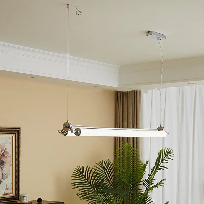 Medieval Bauhaus restaurant pendant lamp industrial style island table lam designer studio front desk light tube long strip lamp