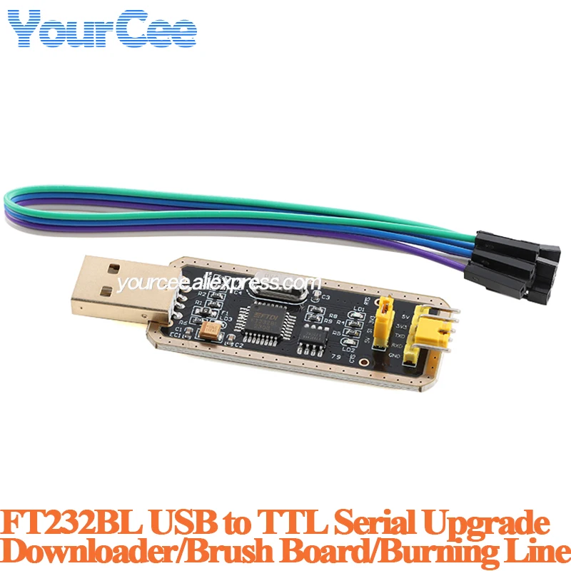USB to TTL Serial Conversion Board Module FT232RL FT232BL CH340A CH340E CH340G PL2303HXD Downloader Burner Brush Programmer - view 3