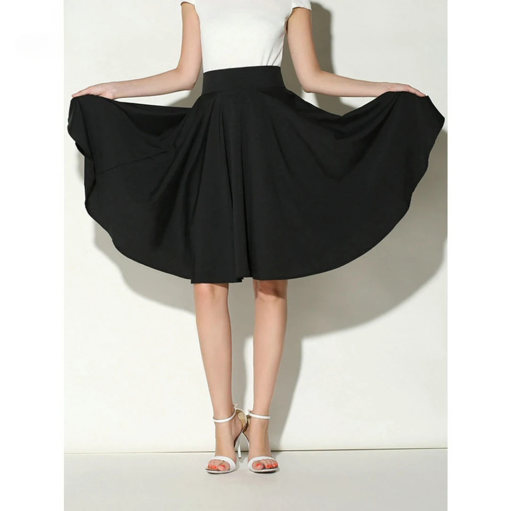 European and American Summer High Waist Casual Skirt Fashionable Solid Mid-length Women's Skirt Loose Commuting White Skirts