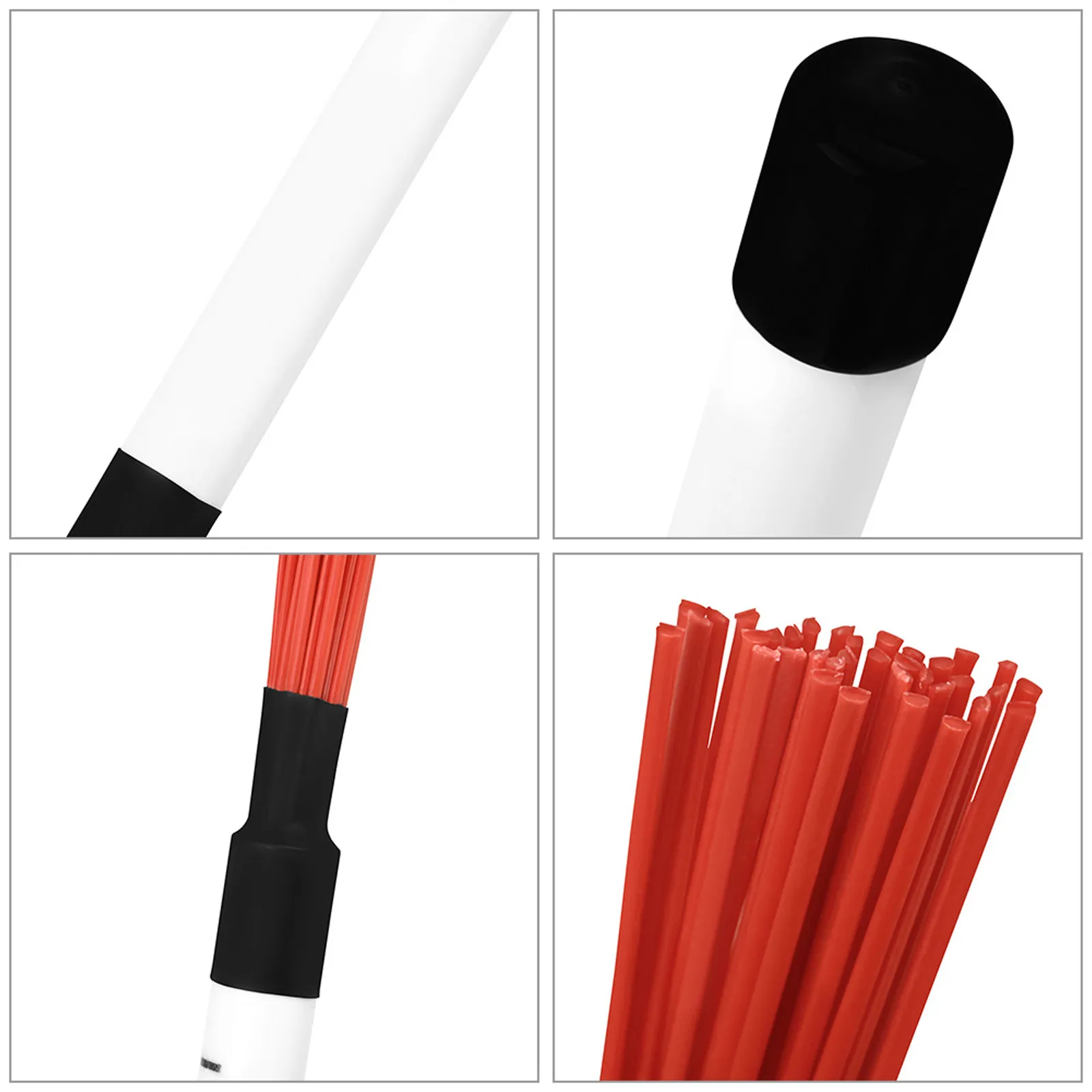 Drum Brush for Drum Set – 1 Pair Nylon Filaments, ABS Handle, Comfort Grip, Portable Compact Design for Jazz Percussion