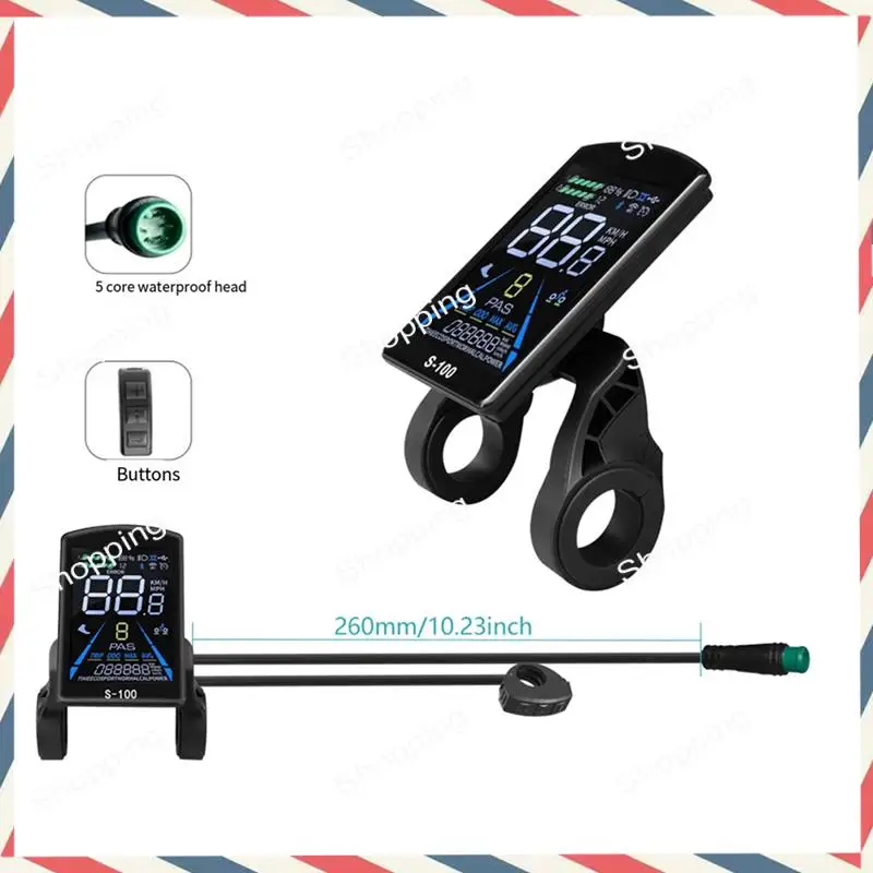A44M Electric Bicycle Display S-100 LCD Display Control 24V - 72V Speed Meter 5Pin Speedometer - Image 6