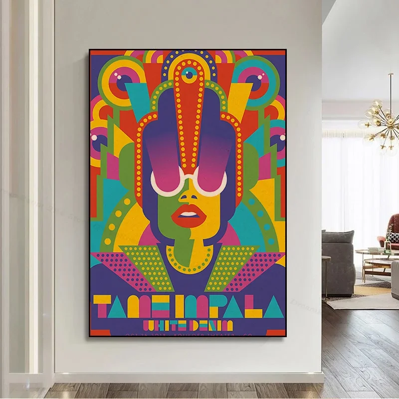 Tame Impala Psychedelic Anime Posters For Living Room Bar Decoration Stickers Wall Painting