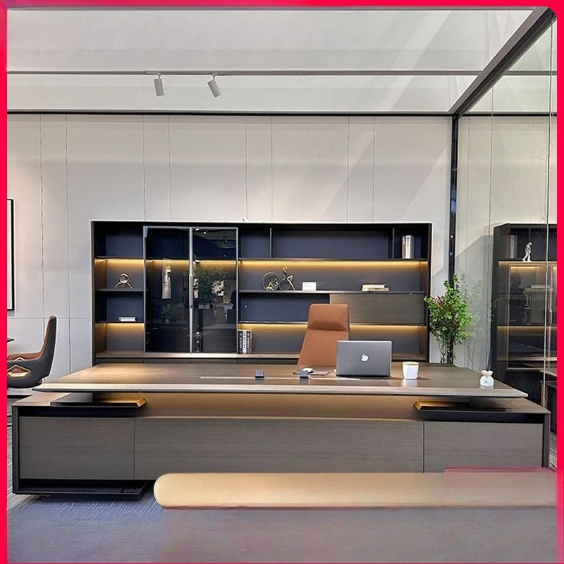 2025 new high-end light luxury president table boss table office desk simple modern manager table