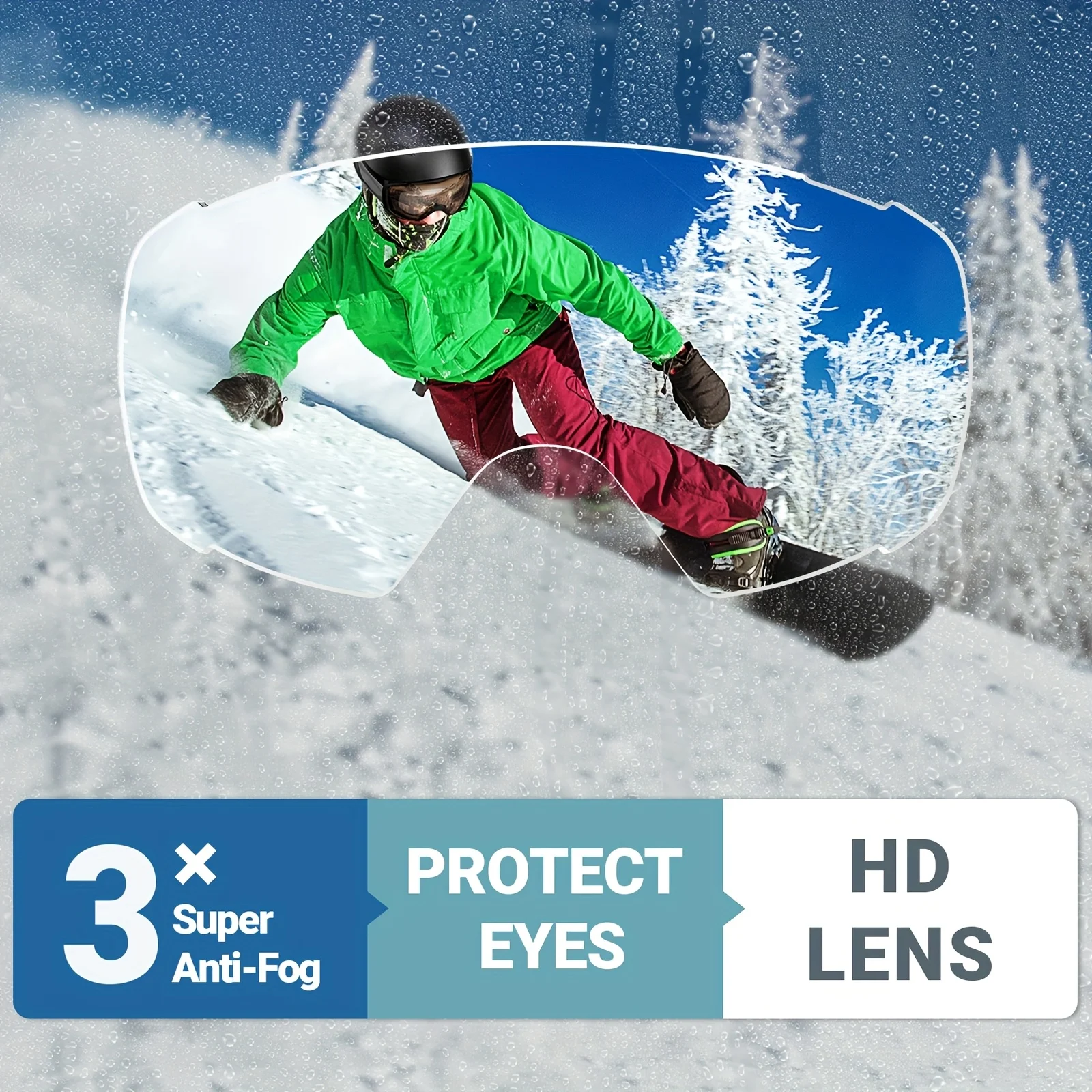 Occhiali da sci OutdoorMaster con copertura Occhiali da neve da snowboard OTG antiappannamento