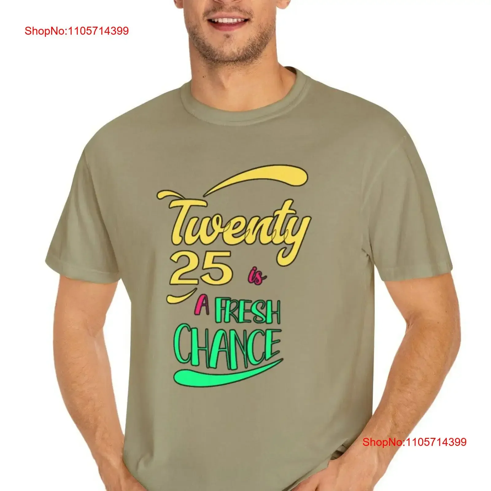 T-shirt teint en pièce 2025 : Nouvelle opportunité, Vibration Positive, Inspirant pour les Optimistes, Tendance, Vintage, Lavé, pour le Nouvel An