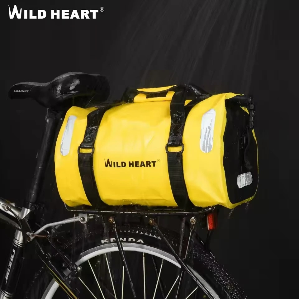 

WILD HEART 18L Waterproof Rack Bag For Motorcycle Bicycle With Weld Seam, Waterproof Cycling Bag, Waterproof Bike Rear Bag