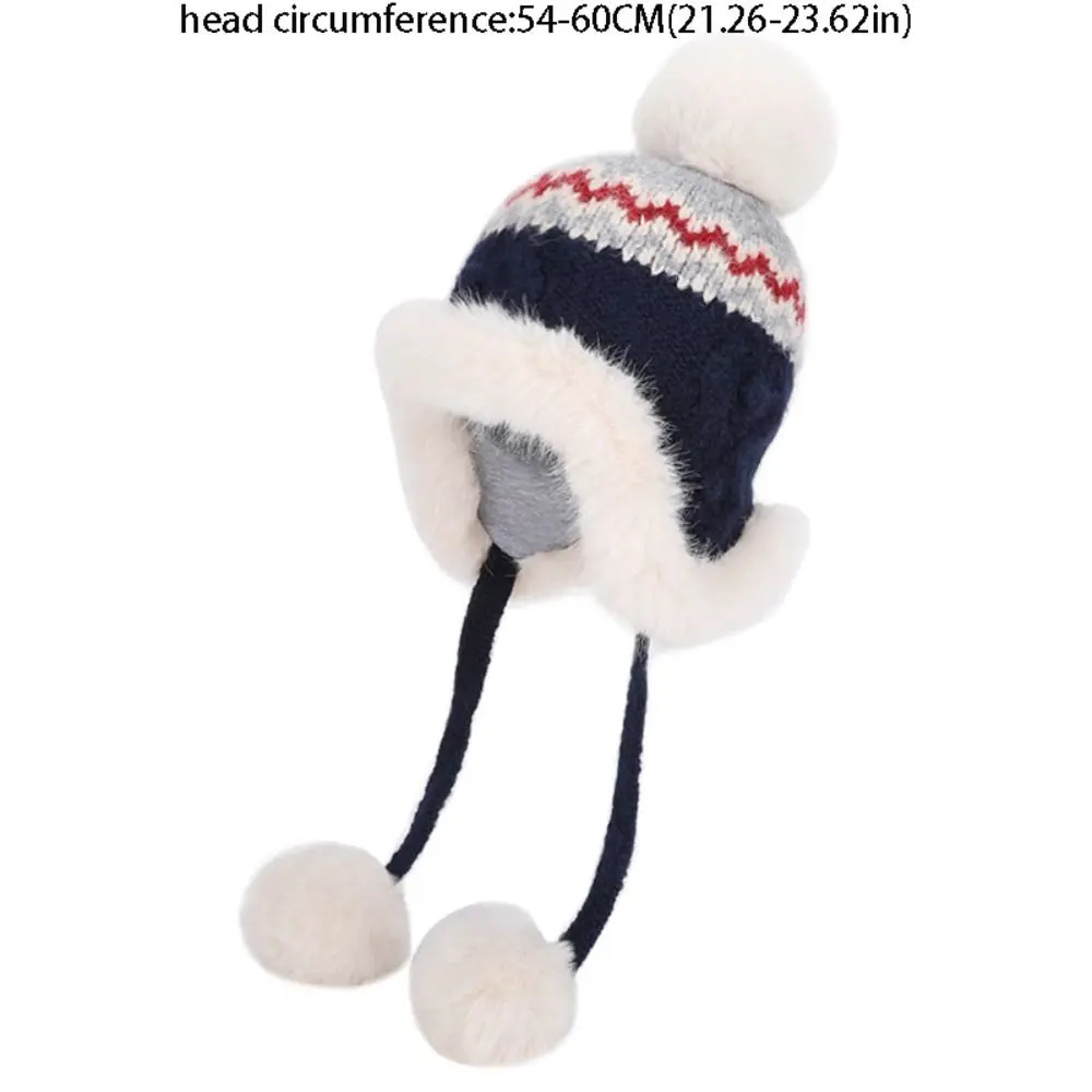 Topi Rajut Jacquard Hangat Retro Motif Cetak Wol Gaya Fair Isle Beanies Gaya Etnik Retro Lei Feng Aksesoris Pakaian