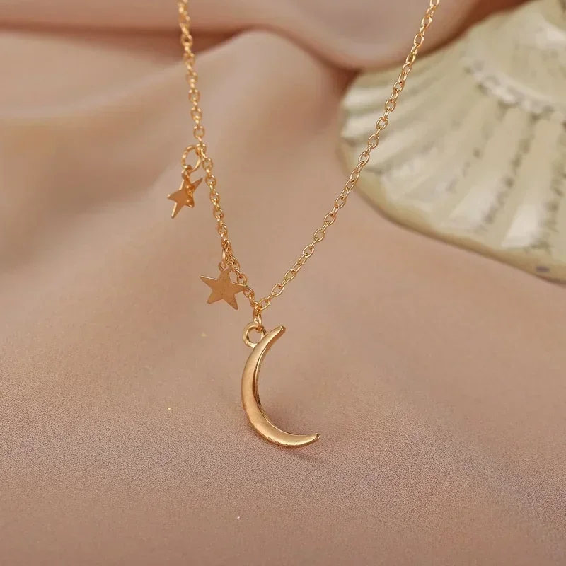 Delysia King  Creative retro simple alloy metal clavicle chain for the combination necklace of moon and stars