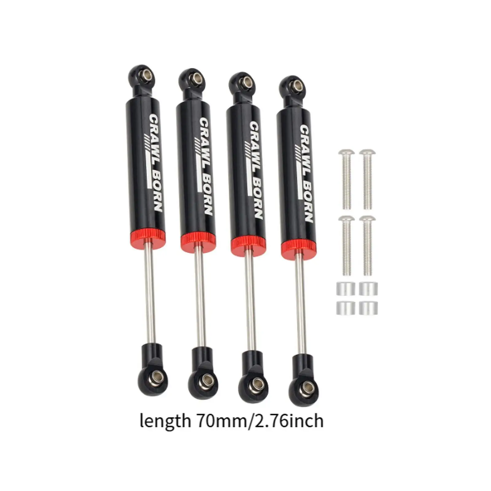 Amortisseurs hydrauliques en alliage RC, 4 pièces, ensemble d'amortisseurs de remplacement robustes 70mm pour Modification de voiture RC 1:10