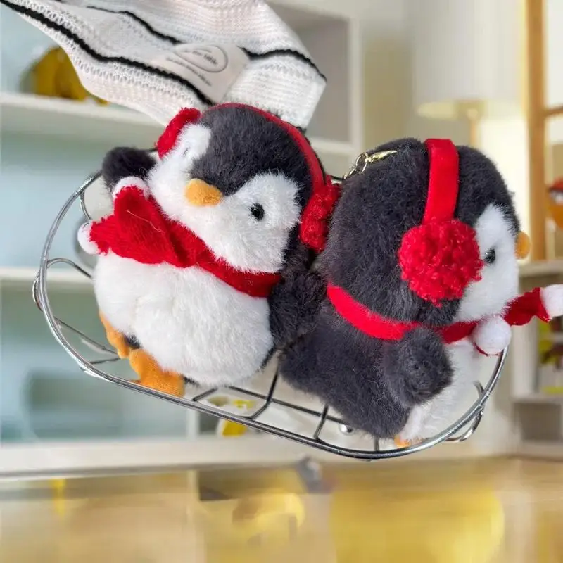귀여운 펭귄 인형 열쇠고리; 크리스마스 만화 캐릭터 가방 펜던트; 책가방 장식 선물