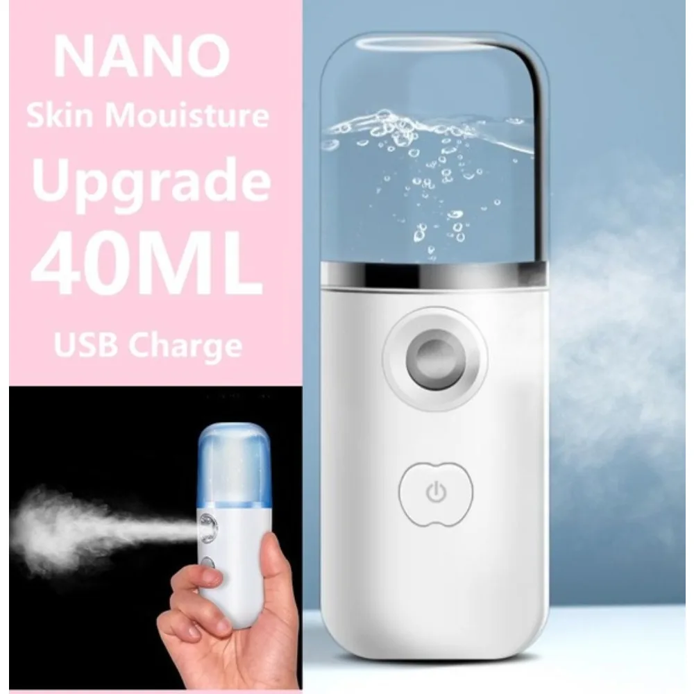 USB Humidifier Rechargeable Nano Facial Mist Sprayer Face Nebulizer Steamer Moisturizing Beauty Instruments Skin Care Tools 1PC