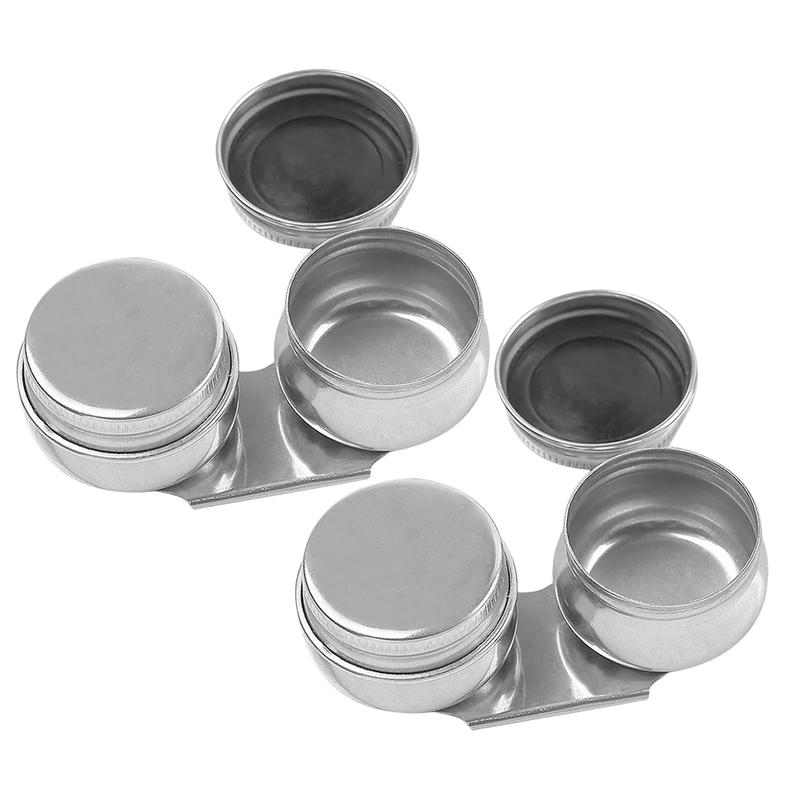 2Pcs Stainless Steel Palette Cups Leakproof Double Dipper Oil Painting Medium Cup Large Mouth Design Painting Accessories