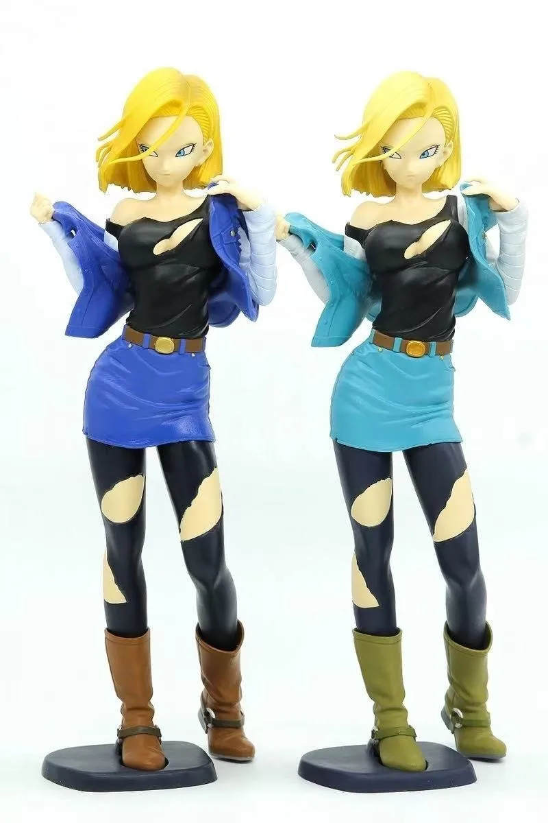 

Dragon Ball Glitter Charm Artificial Man No. 18 Battle Damage Blue-Green Figure Toy Desktop Ornaments Collection Gifts