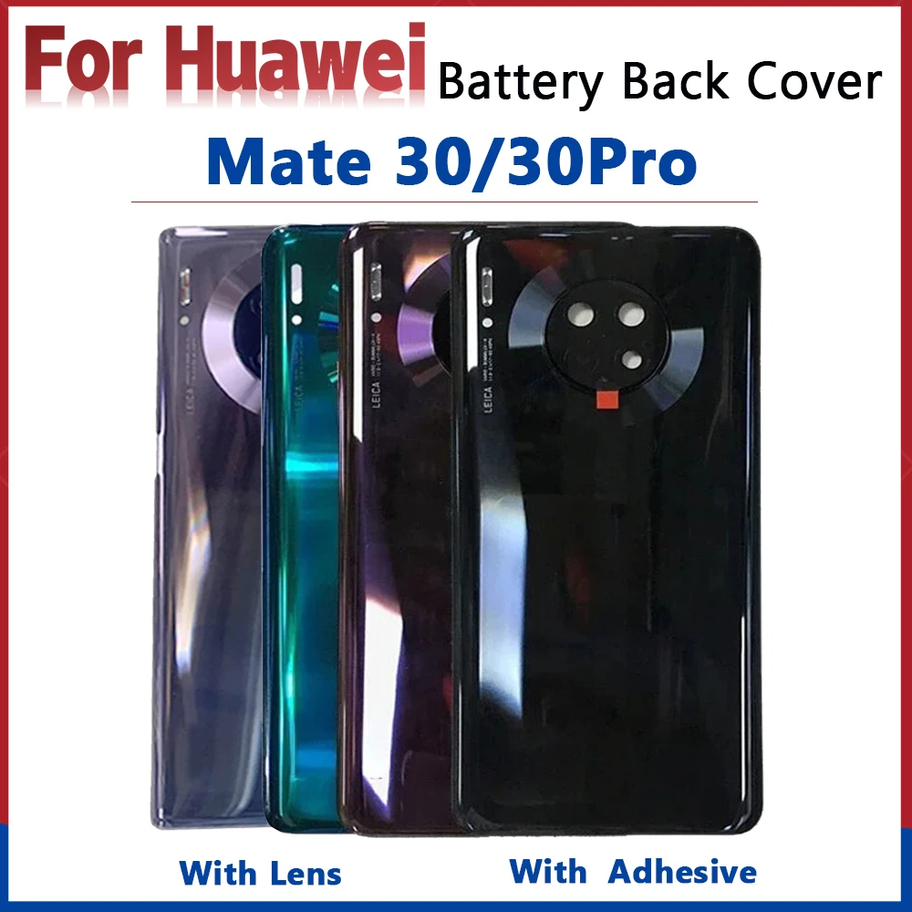 

Original For Huawei Mate 30 Battery Back Cover 3D Glass Panel Mate30 Pro Rear Door Battery Replace Part Adhesive+Camera Lens