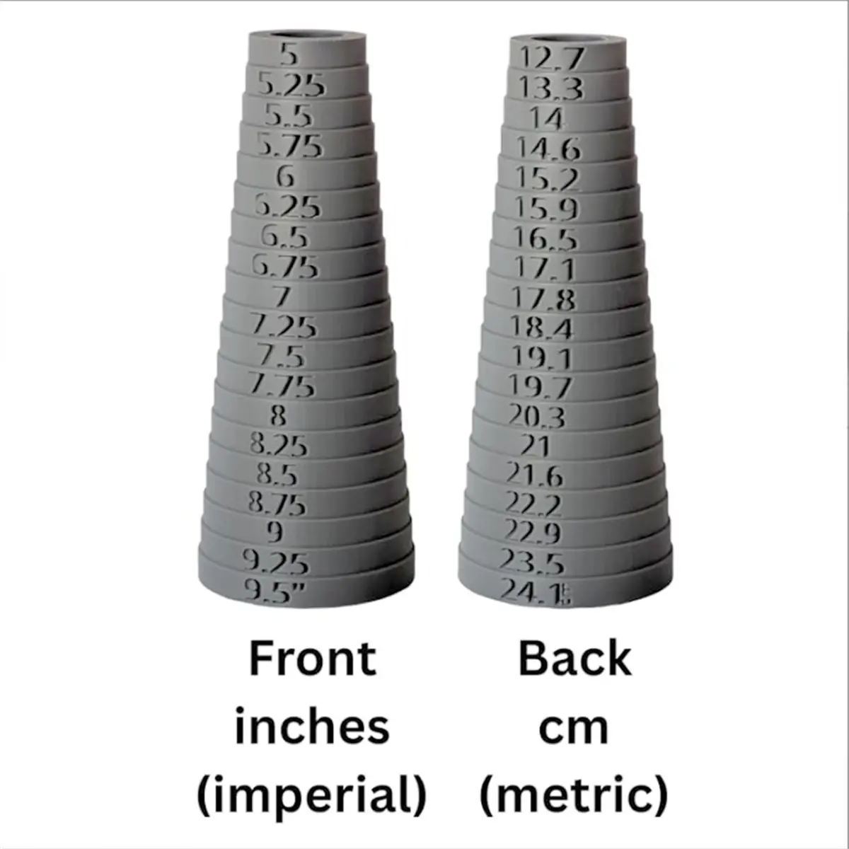 Bracelet Sizer Mandrel Round Quarter Sizes, Round Stepped Jewelry Measuring Tool, Quarter-Size Increments