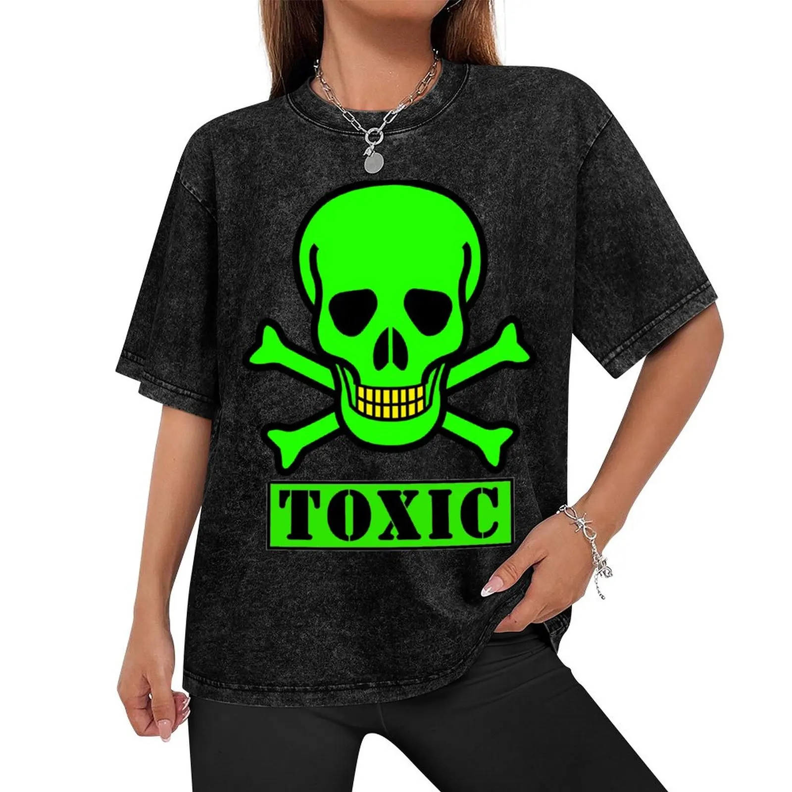 Toxic Green Skull (Neon) T-Shirt Aesthetic clothing customs design your own hippie clothes clothing for men