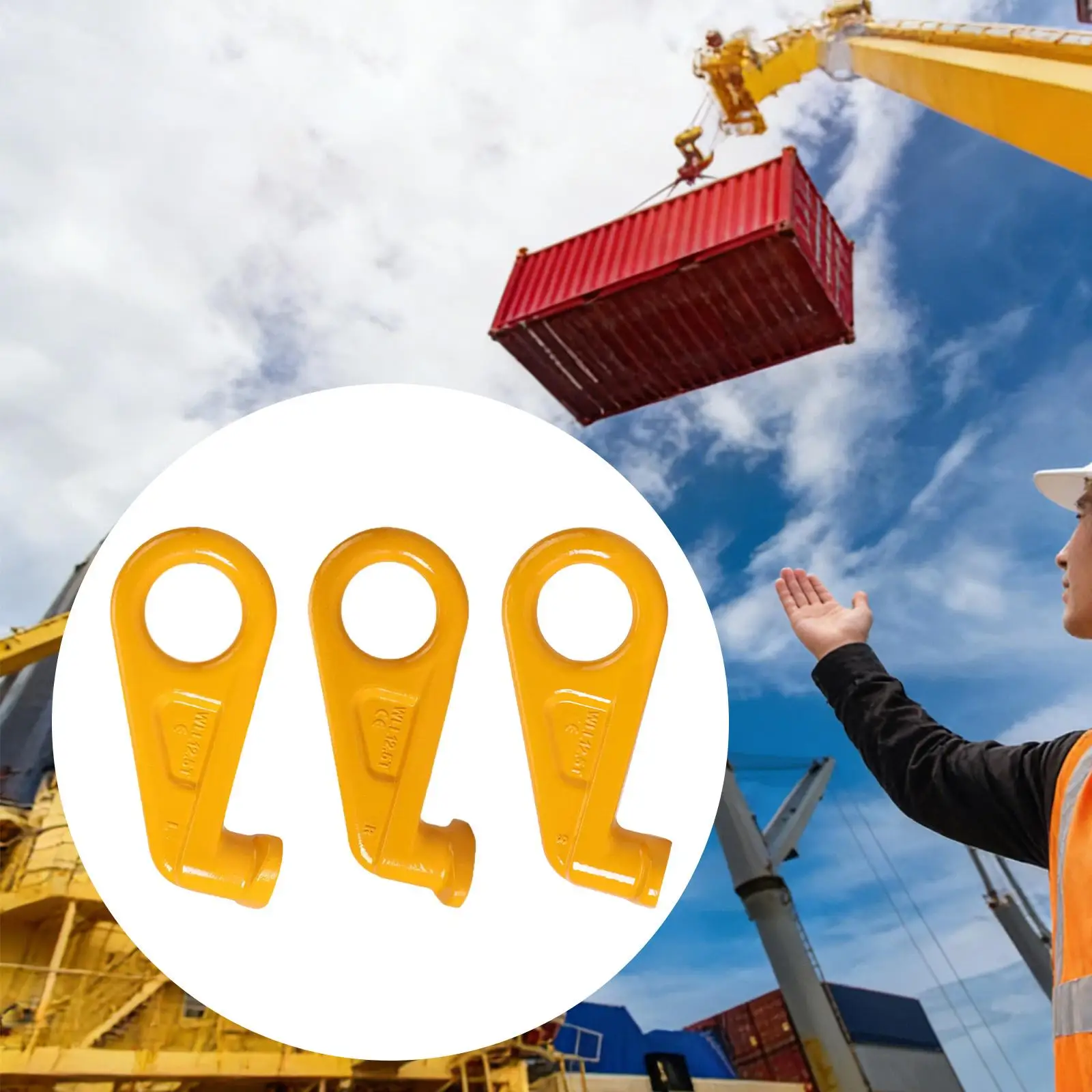 

Shipping Container Lifting Hook Alloy Steel Port Terminal Crane Hook 12 T Working Load 45 Degree for Towing Cargo Industrial Job
