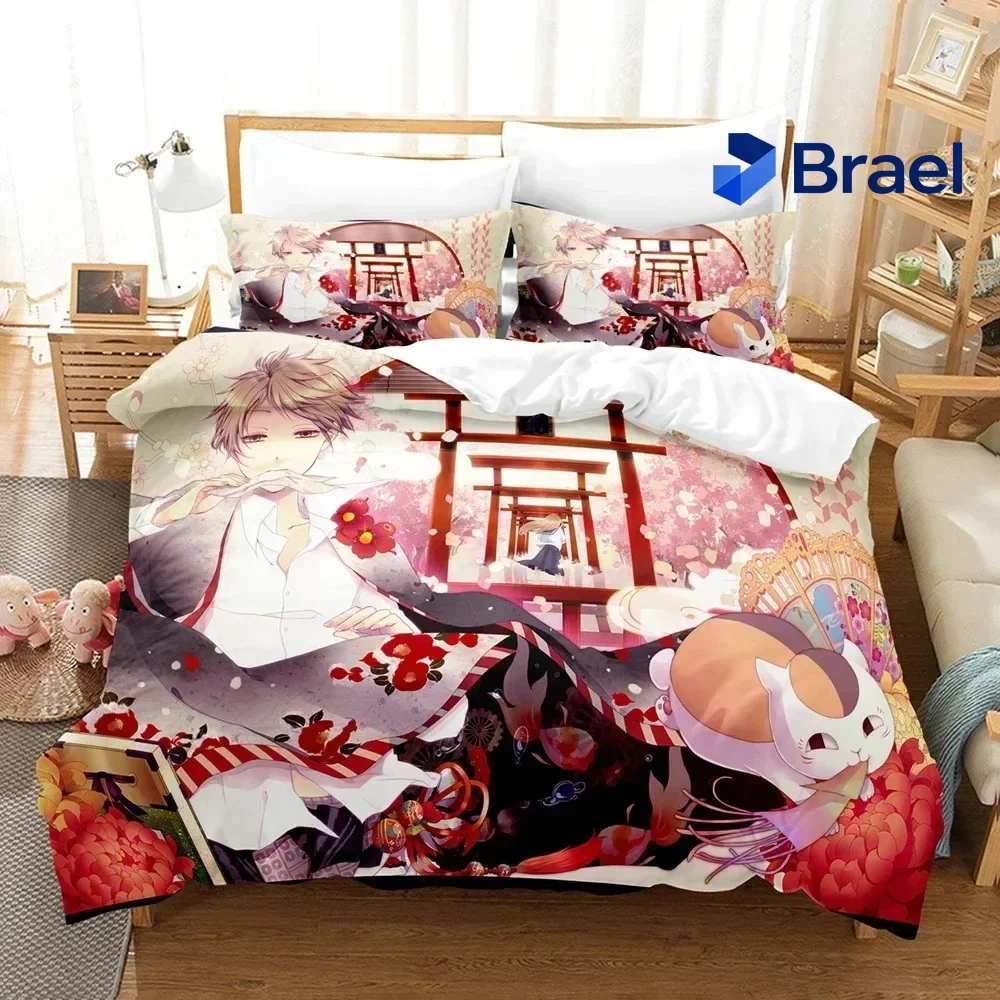 Exquisite New Natsume's Book Of Friends Anime 3D Duvet Cover Bedding Set Polyester Pillowcases Quilt Cover Home Decor Gift Twin