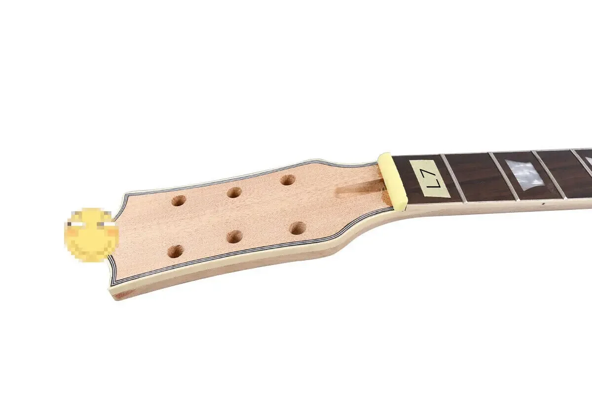 Yinfente Electric Guitar Neck 22 Fret 24.75 Inch Rosewood Fretboard Binding Head Set in Heel Nice Inlay Unfinished Guitar Parts